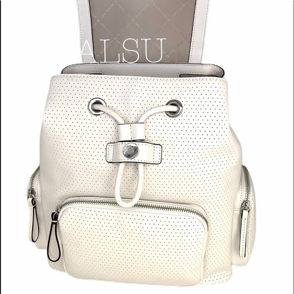 Michael Kors Abbey Vegan Faux Leather Optic White 35S0SAYB3J - Picture 6 of 14